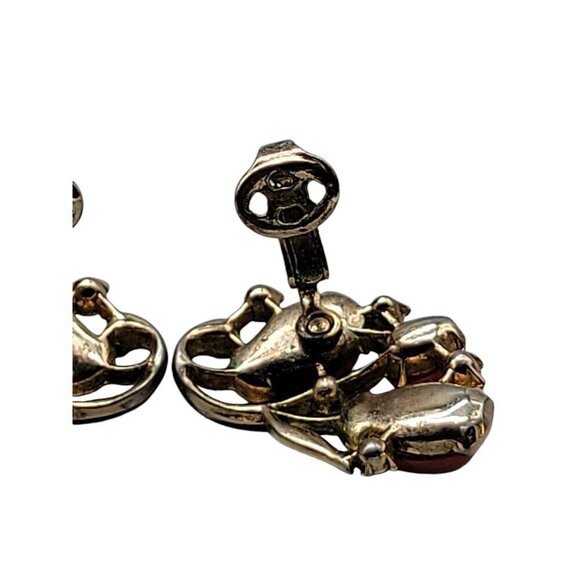 CROWN TRIFARI Clip on Earrings Coral Mold Thermoset 1956 Pebble Beach Collection - Picture 16 of 16